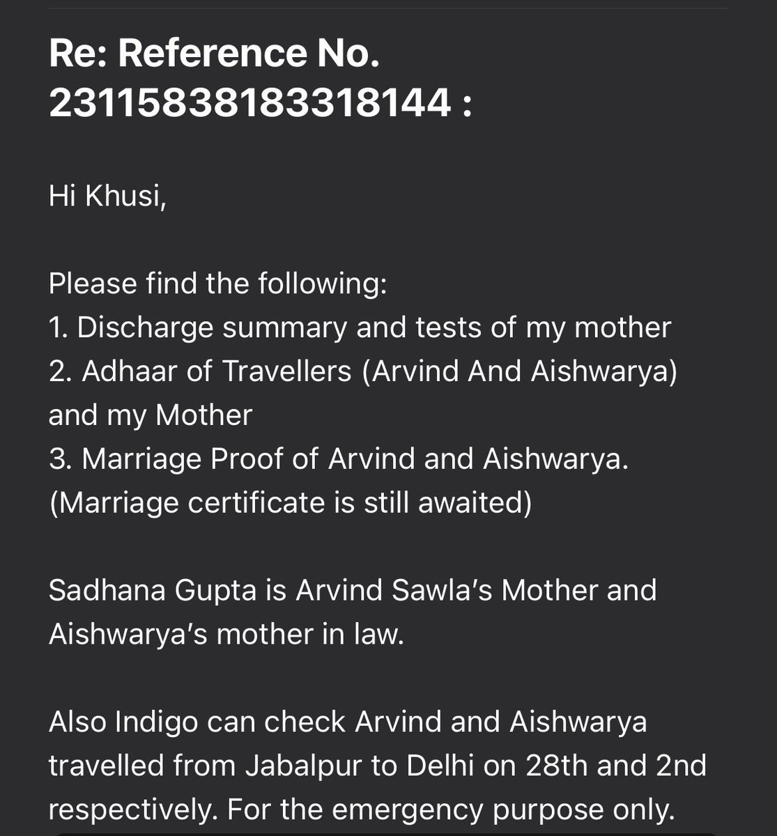 sawla009's tweet photo. @makemytripcare @makemytrip the email has been sent do let me know if any other document needed https://t.co/1w0mxBKQsE