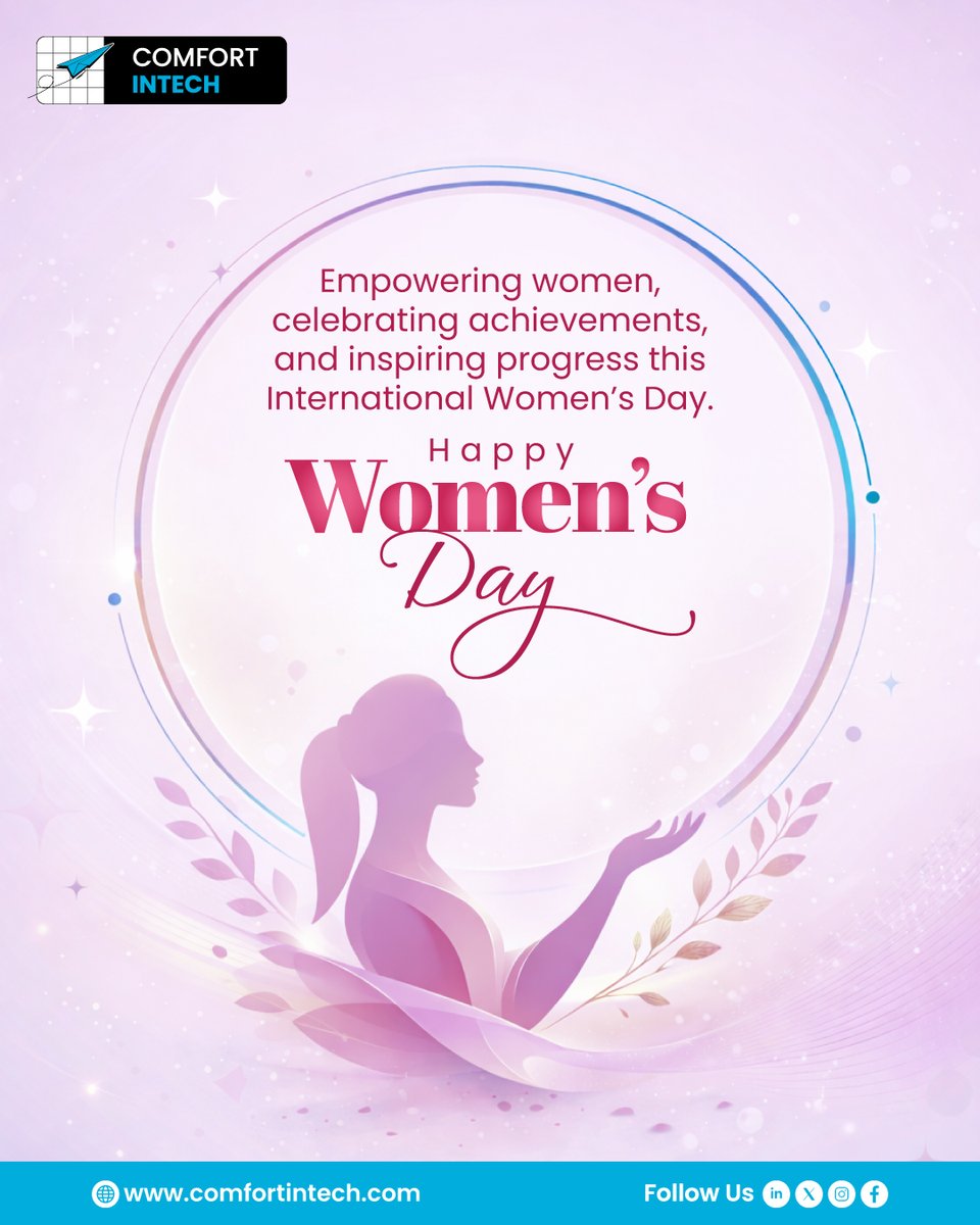ComfortIntech's tweet photo. Empowering women, celebrating achievements, and inspiring progress — today and every day. 💜✨

Wishing everyone a proud and meaningful Women’s Day! 🌸

#WomensDay #ComfortIntech #EmpowerWomen #CelebrateAchievements #InspireProgress https://t.co/hed7gadtkj