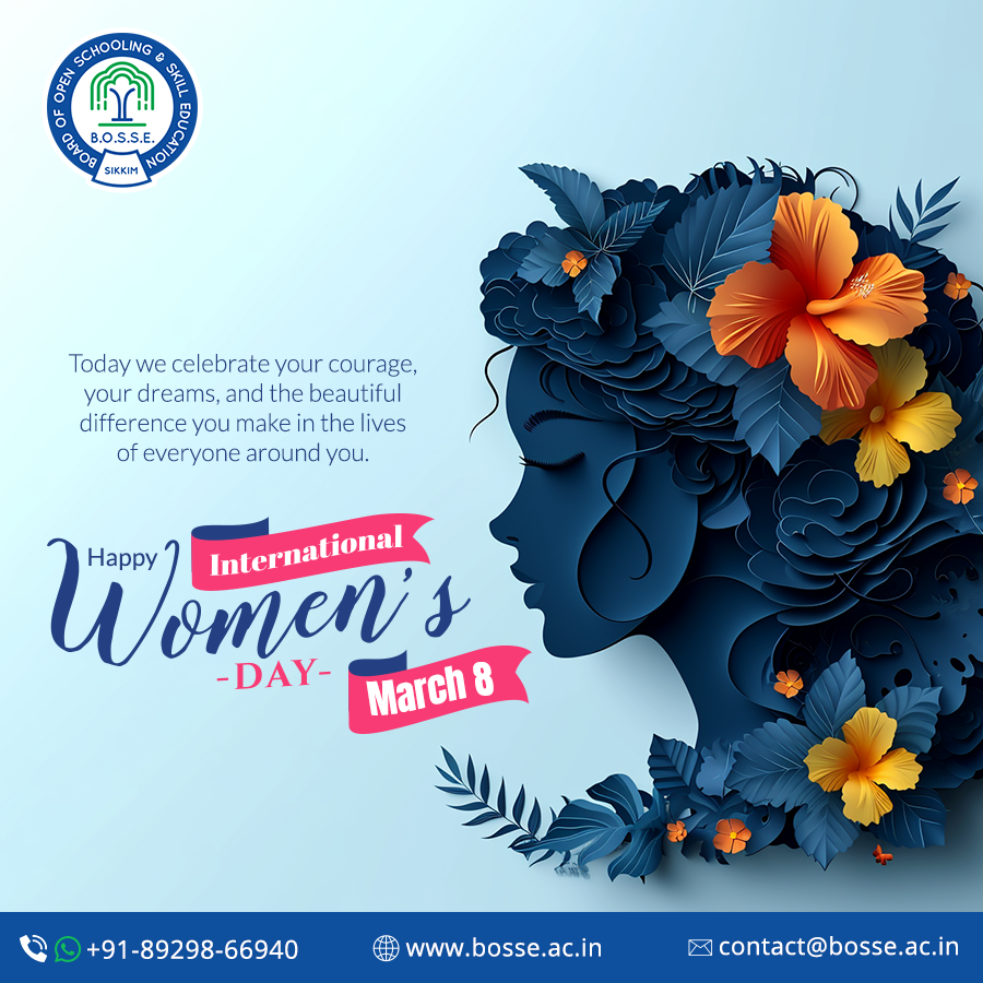 BosseSikkim's tweet photo. 🌸 Happy International Women’s Day! 🌸
BOSSE proudly celebrates the strength, courage, and achievements of women everywhere.  Let us continue to support, respect  women through education 
#InternationalWomensDay #WomensDay #WomenEmpowerment #BOSSE #openschooling #openboard https://t.co/XvbWwOvIq1