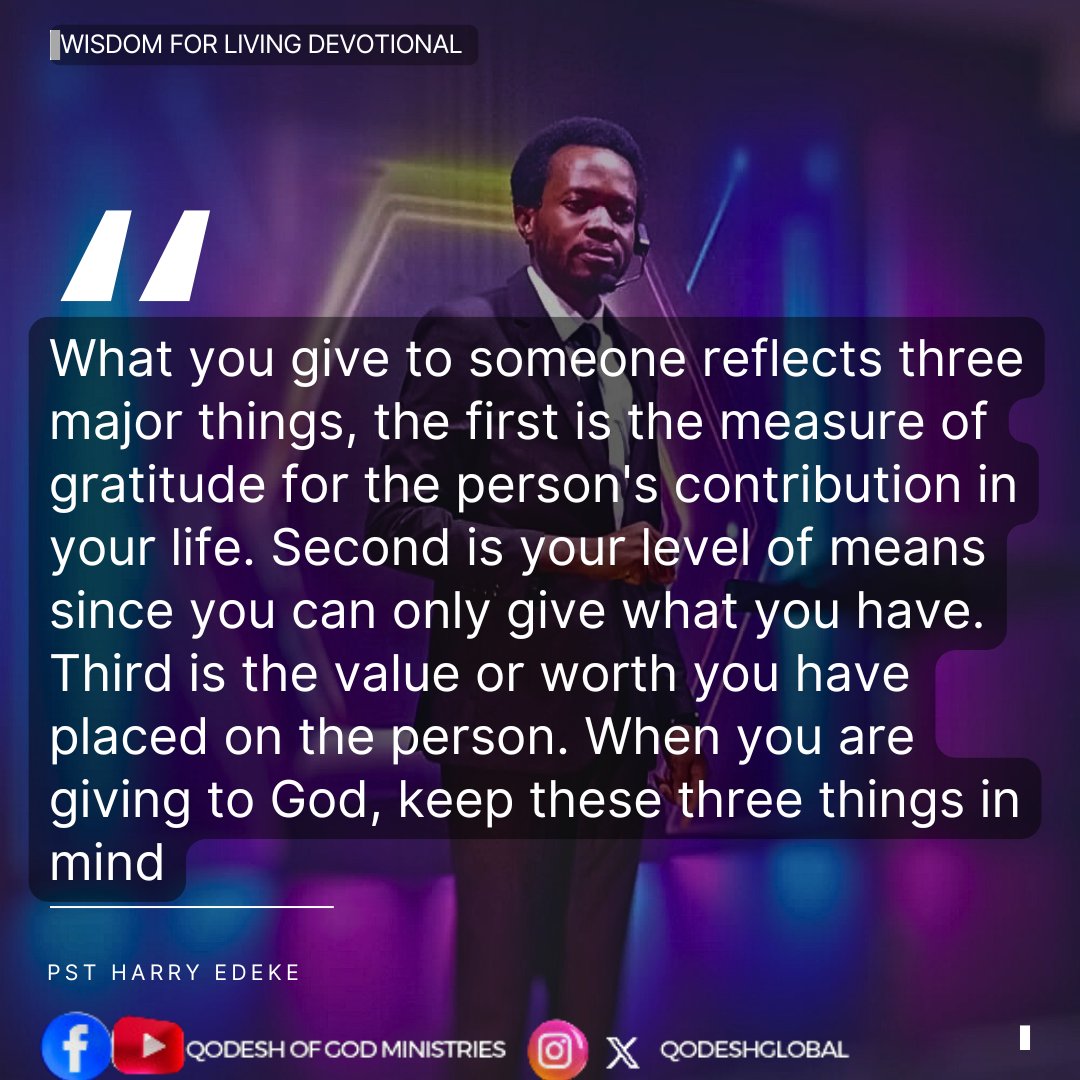 QodeshGlobal's tweet photo. Therefore, let's evaluate our offerings and give something befitting to God because it is one way we show God how much we honour him. Like David, never offer to God that which costs you nothing, never do it. https://t.co/jZr1aVAbeV