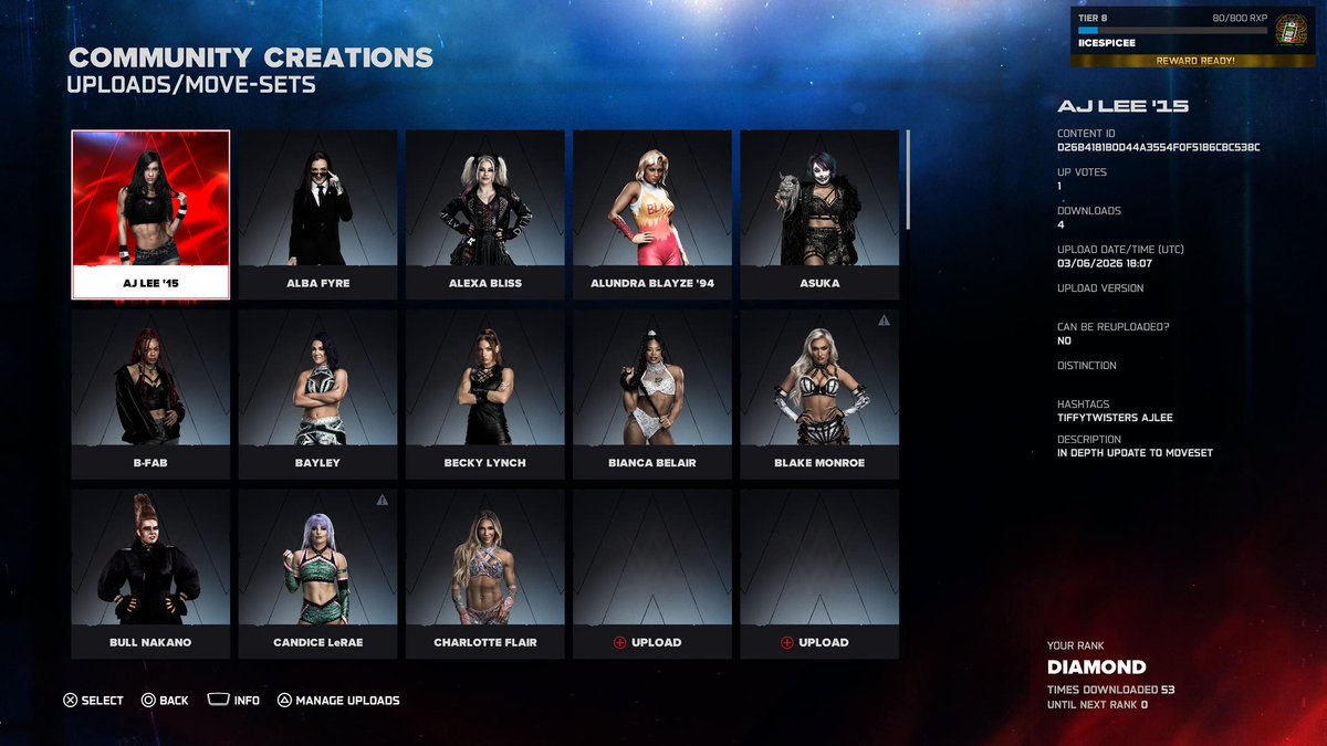 TiffyTwisters's tweet image. Uploaded 3 more for the night, I will upload more sometime tmr #WWE2K26 

Hashtags are
TiffyTwisters
[superstars name]

Available on PlayStation, Xbox , and Switch