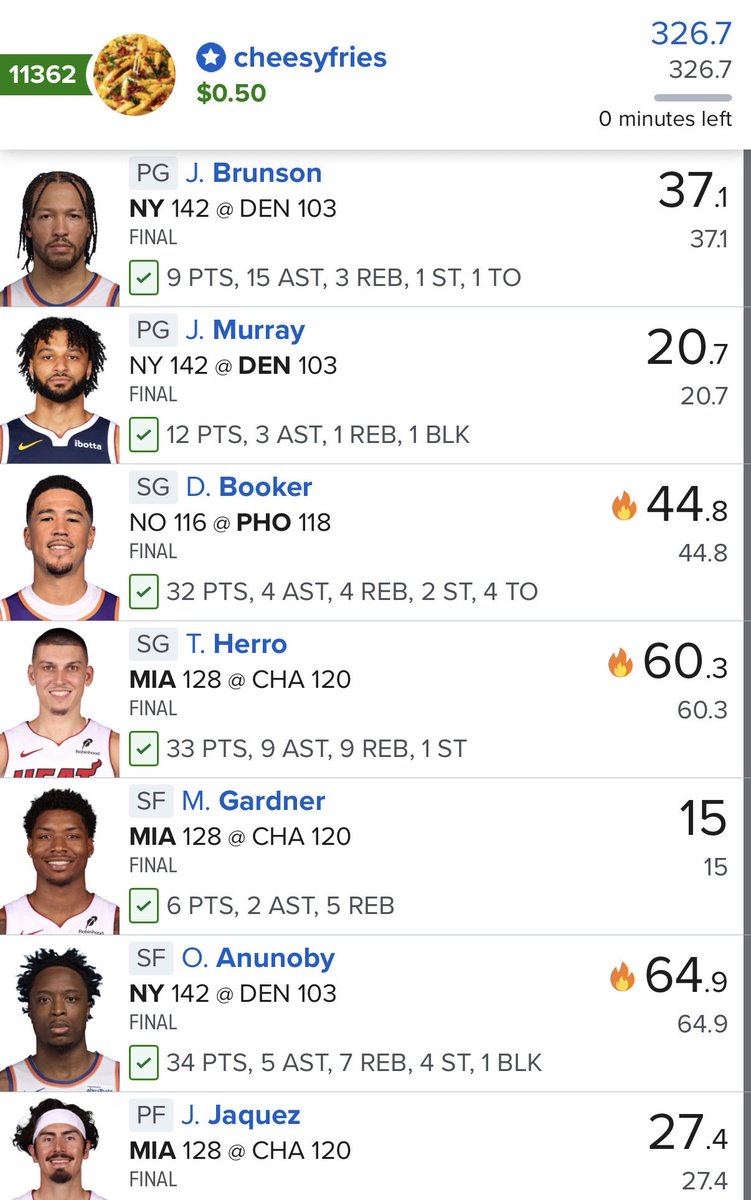 DFS_Rocket's tweet photo. Friday night cash✅ the build continues. Jamal’s injury definitely held me back from a huge night https://t.co/iTZMFuMMpk