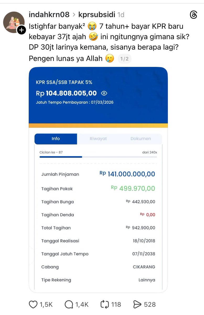 pas KPR ga baca akadnya kahhhhhhhhhhhhhh?? Ga dapet rincian payment per bulannya kah dari bank nya terkait detail pembayaran bunga dan margin dsbnya ????????????