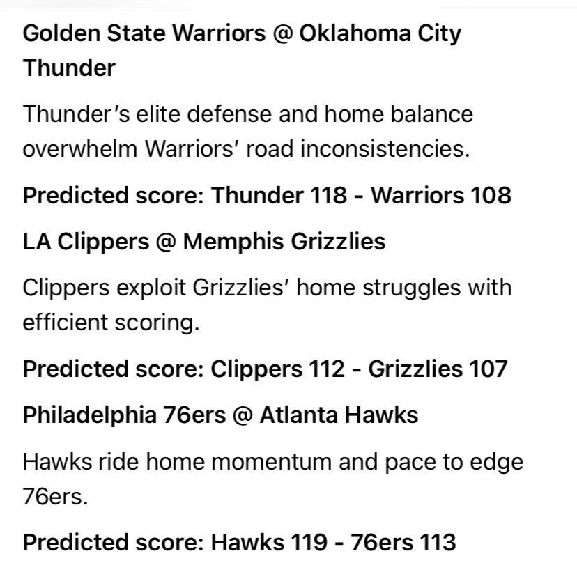 AstrapiV's tweet photo. 🔮🏀OVERNIGHT #NBA 
Saturday March 7 2026:

Thunder 118 - Warriors 108
Clippers 112 - Grizzlies 107

Hawks 119 - 76ers 113
Pistons 125 - Nets 102
Timberwolves 117 - Magic 111

Bucks 115 - Jazz 107 https://t.co/wdlSicpgJi