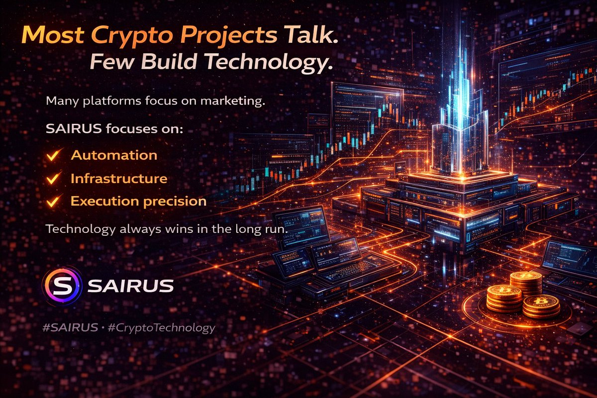 SairusLtd's tweet photo. ⚡️ Most Crypto Projects Talk.
Few Build Technology.
Many platforms focus on marketing.
SAIRUS focuses on:
Automation
Infrastructure
Execution precision
Technology always wins in the long run.
#SAIRUS #CryptoTechnology https://t.co/bBOhIBv5oI
