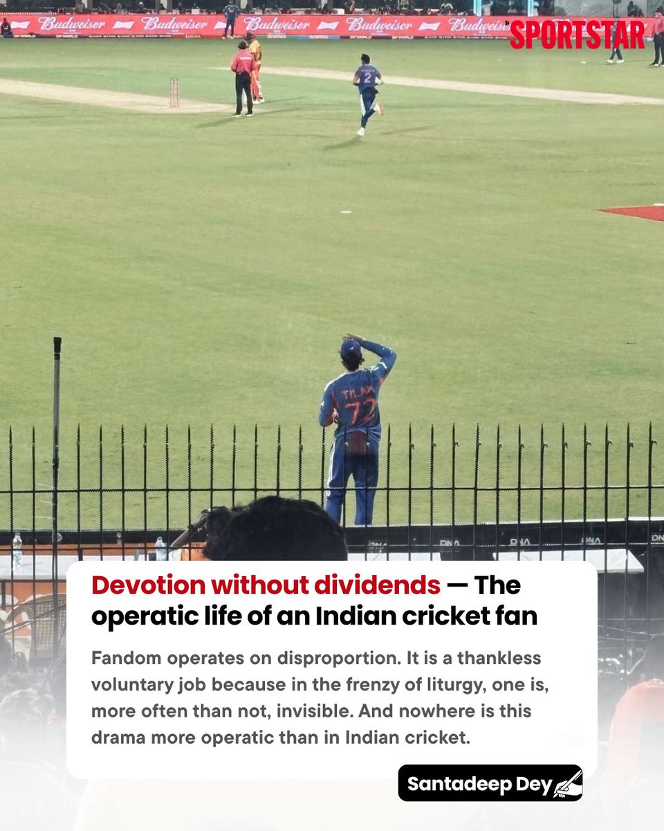 To pledge loyalty to a cricket team is akin to signing a contract in invisible ink, binding one’s emotions to the contrasting fortunes of 11 strangers.

✍️ <a href="/SantadeepDey/">Santadeep Dey</a> 

T20 World Cup Diary ⬇️
bit.ly/3OXbzdu