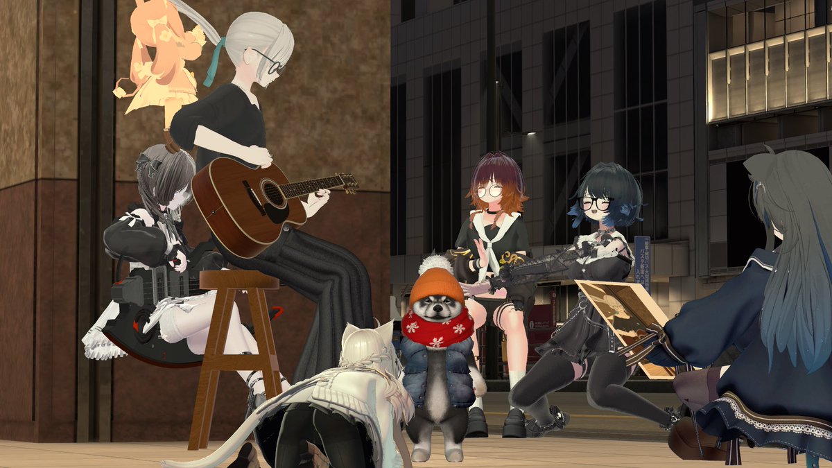 禁煙始めたてなんだけど、いつも出ない高音がでたり早くも効果出てるかも。
写真は声の調子が良すぎてポニーテールのフィズボーンが暴れてるぼくと、それを直してくれているえりんさん（2枚目）