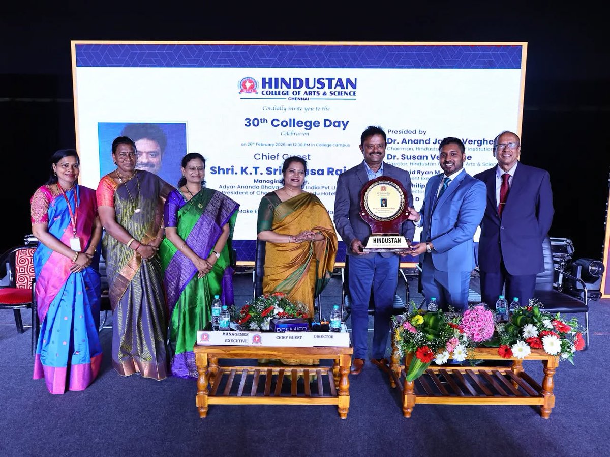 HCAS_chennai's tweet photo. HCAS celebrated its 30th College Day with pride and grandeur in the presence of Chief Guest K. T. Srinivasa Raja, MD of Adyar Ananda Bhavan.
The event was graced by our esteemed leadership, whose vision continues to strengthen HCAS’s legacy of excellence.

#HCAS #30thCollegeDay https://t.co/axvsXkQGvQ