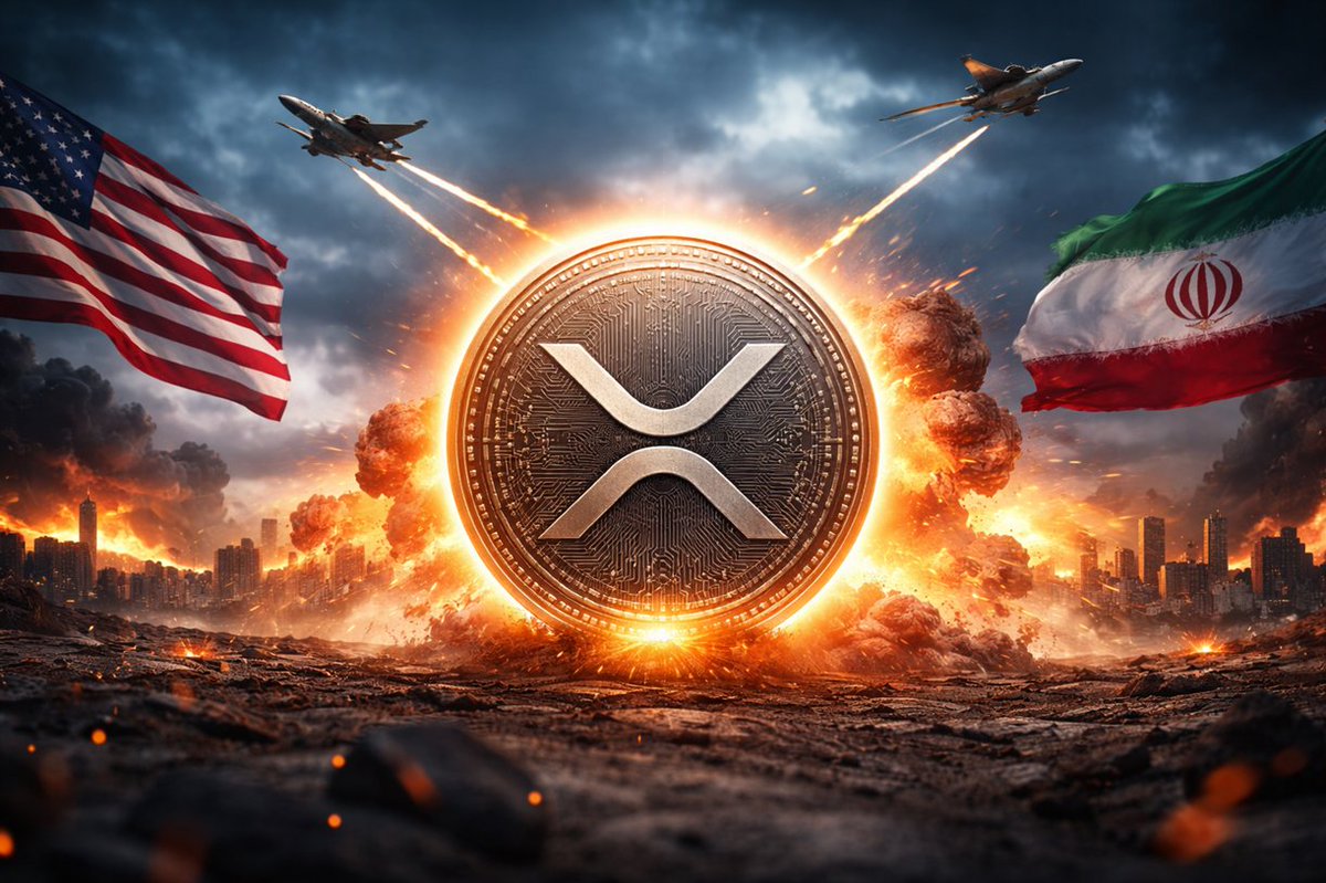 XRPDegens's tweet photo. 🚨"The Tehran Trigger"
March 2026. Missiles light up the sky over Tehran.
Oil blasts past $100. Stocks bleed $1T in a day.
Russia and China get involved.
Sanctions choke the world & SWIFT freezes.
Banks panic... but one quiet asset was literally engineered for this exact moment.

XRP.
Instant settlement.
Zero borders.
Sanction-proof bridge.
While the old system crumbles, RippleNet quietly moves billions across the globe.
Governments and whales load up in the shadows.  
The war that was supposed to kill crypto... just lit the fuse for XRP's biggest run ever.  
From $1.40 to $589. Are you still on the sidelines, soldier?? 👀
#XRP #XRPArmy