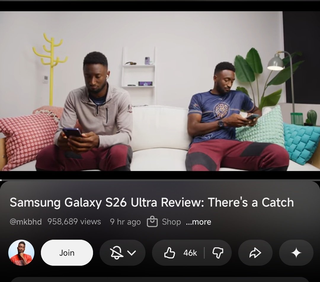 Samsung Galaxy S26 Ultra reviews are out.

As always, watch <a href="/MKBHD/">Marques Brownlee</a> first, then the rest