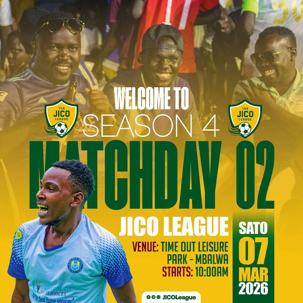 JicoLeague's tweet photo. The wait is over — Jico League Season 4 returns with another exciting Match Day.
Expect competitive football, great goals, and the energy that makes the Jico League special.
📅 7th March 2026
📍 Time Out Leisure Park, Mbalwa
#JicoLeagueSn4 #BackToTurf https://t.co/lRZ2u8sFvO