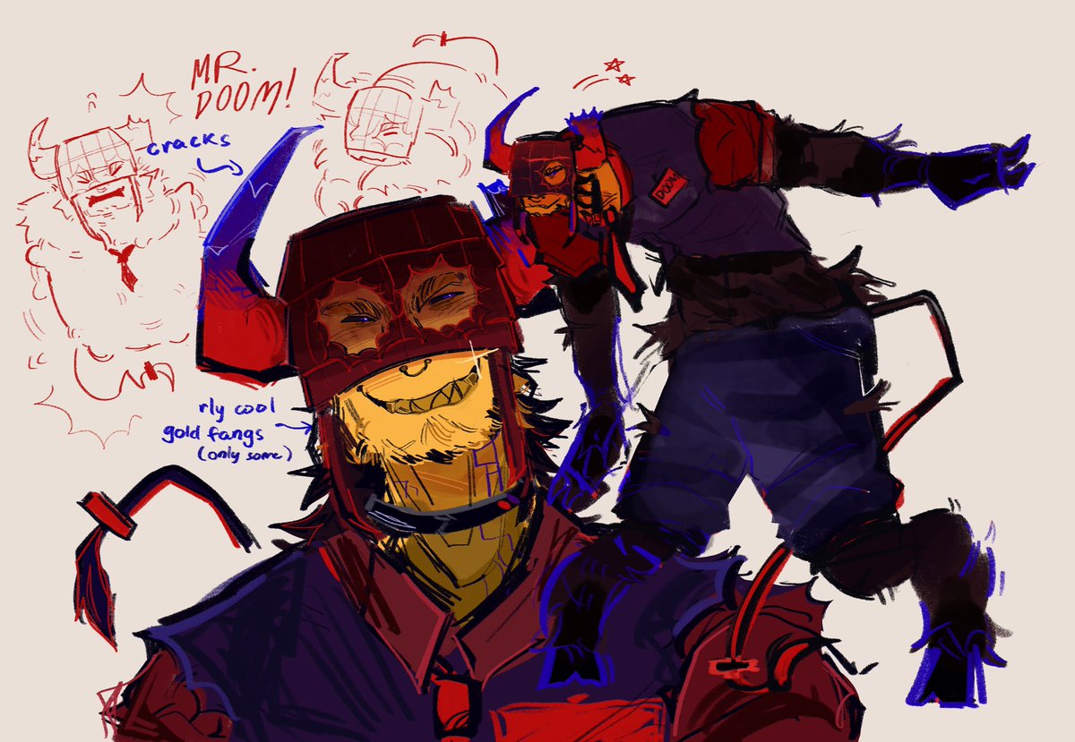 OpishallyScribb's tweet image. Metro Man reference I couldn’t help myself also I don’t have a hammer design 🤩

#Doombringer #Telamon