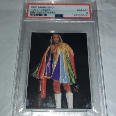 collectable_sub's tweet photo. 1981 丸昌 ハルク・ホーガンRCを発見！

日本プロレスカード史でも、
トップクラスに珍しい一枚。

もう自分には手が出ない価格ですが、最終いくらまで競るのか気になります！ https://t.co/jOQ5UbNB87