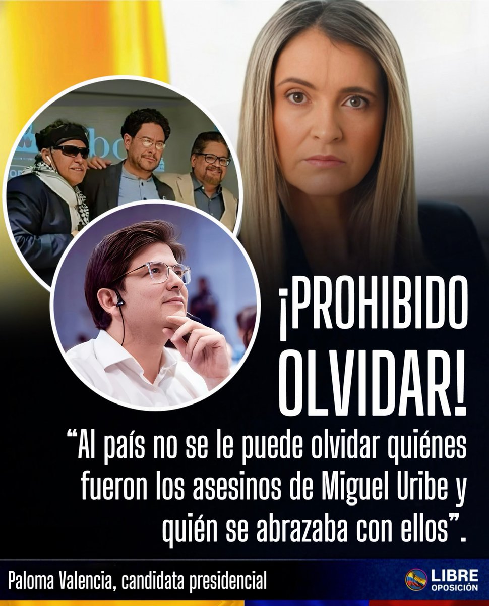 Libre_Oposicion's tweet photo. 🇨🇴🧐| ¡PROHIBIDO OLVIDAR! Paloma Valencia, se va de frente contra Iván Cepeda y le recuerda a Colombia, que Miguel Uribe no murió, a Miguel lo asesinaron:

“Al país no se le puede olvidar quienes asesinaron a Miguel Uribe y quien se abrazaba con ellos”. https://t.co/u8Z8C3qHWW
