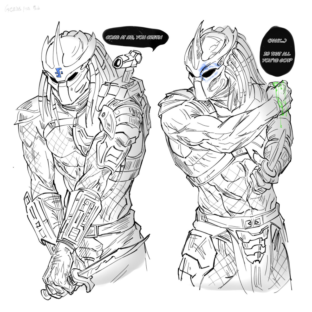 s1nslut's tweet image. guys im the badblood dw I got this one #yautja #Predator #fanart