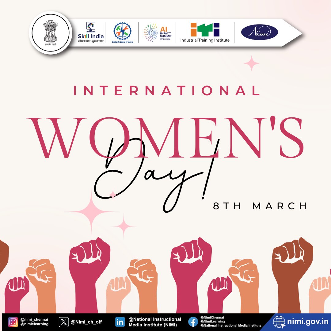 Celebrating the Strength, Courage &amp; Achievements of Women.

On the occasion of #InternationalWomensDay2026, NIMI extends its heartfelt appreciation to the incredible women who inspire change, lead with confidence, and contribute towards building a stronger and brighter society.