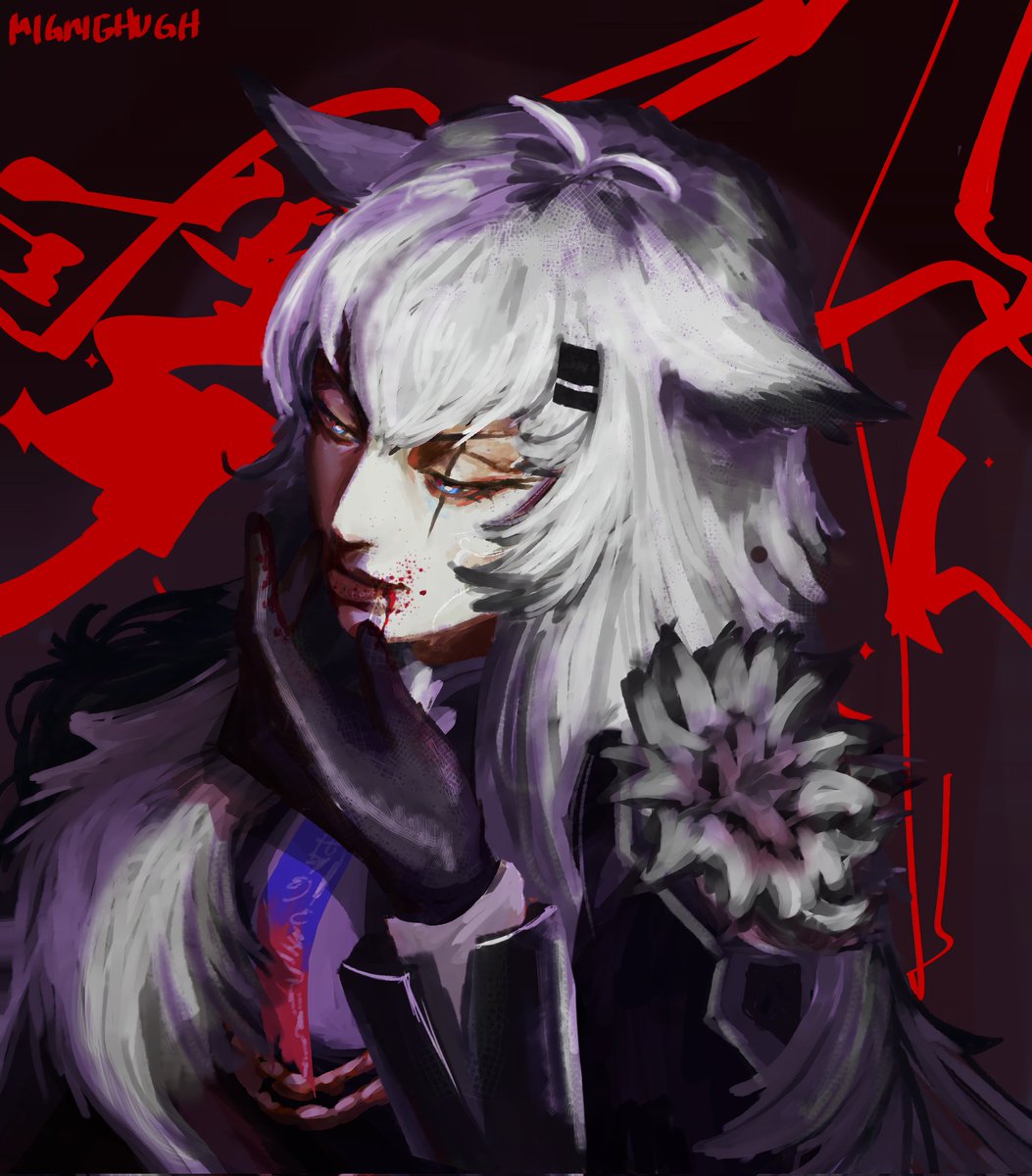 Paper_3ater's tweet photo. I drew Lappland from Arknight for a steam game, pretty worth it actually. 

#Arknights #Lappland https://t.co/MwPSLyiGcQ