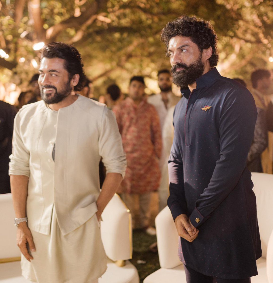 A starry moment from last night! 🤩

<a href="/Suriya_offl/">Suriya Sivakumar</a> garu &amp; #NandamuriKalyanRam garu spotted together at #AlluSirish &amp; #Nayanika’s wedding. ✨