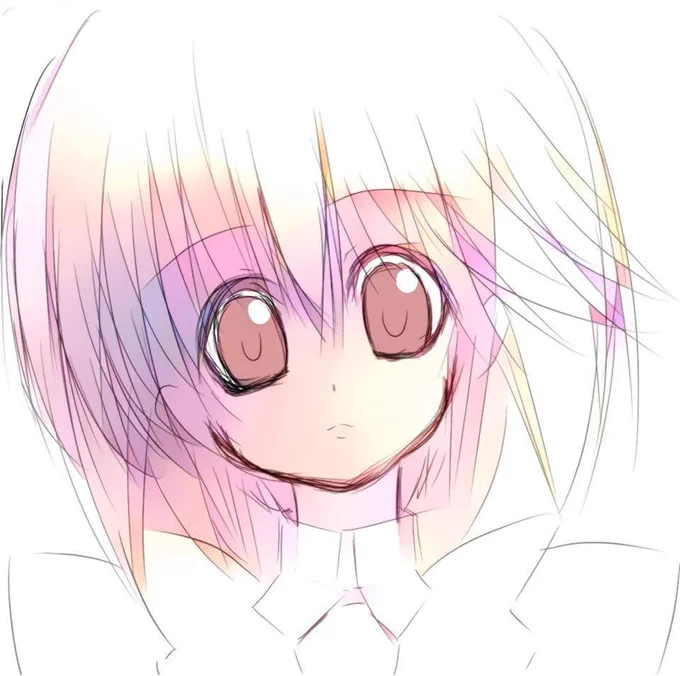 いいね ありがとうございます 3年前に描いた 落書き女の子 生成AI化です