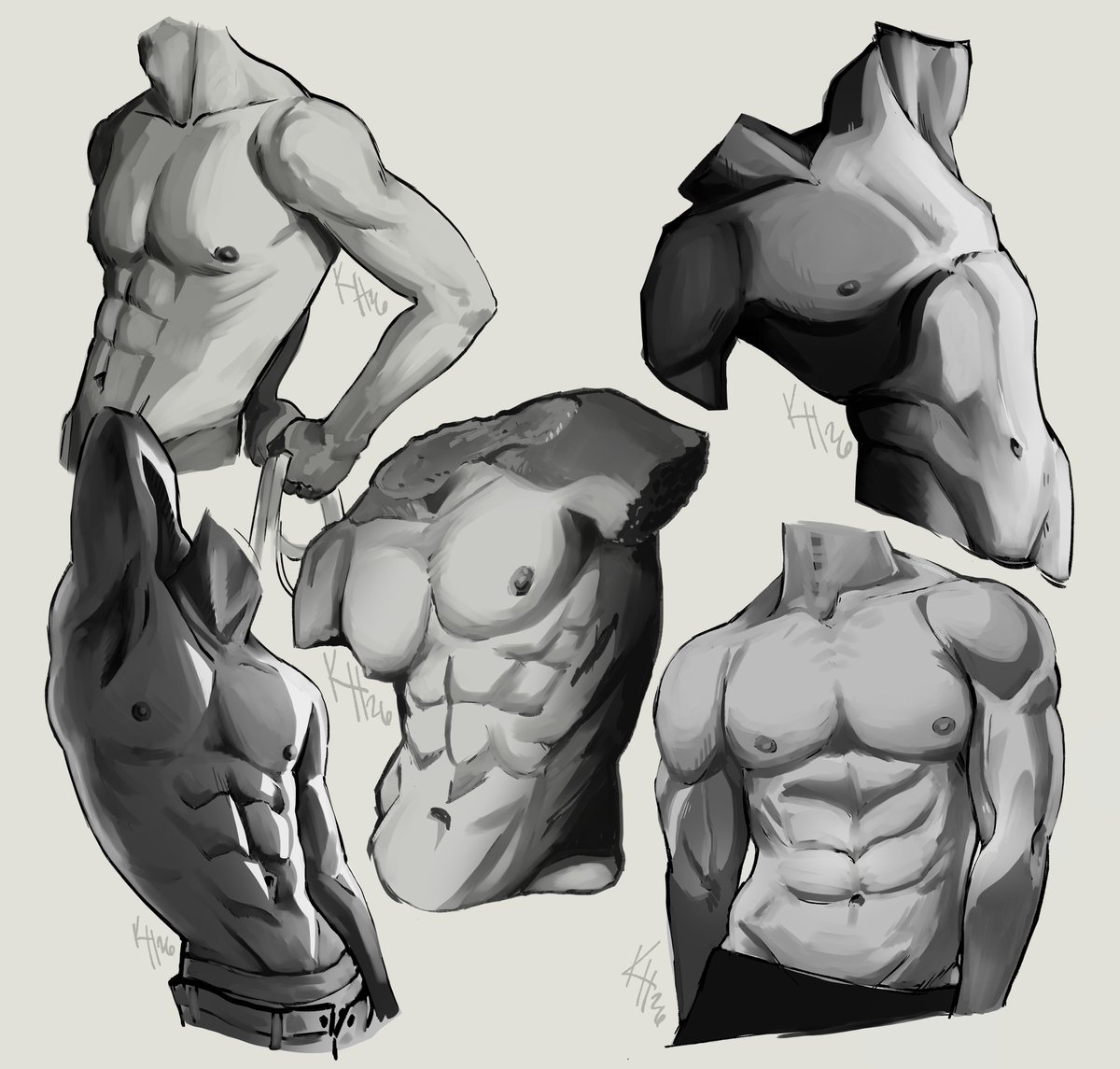 KellyHalsey11's tweet photo. Torso practice #anatomy #drawing #NoAi https://t.co/4gPTbzAyVs