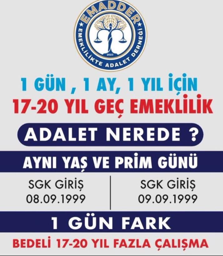 Aynı yaşıt insnların bir kısmını emekli edip diger kısma 17 yıl belde demek  diğer adıyla tam anlamıyla....

 #KademeHakkıŞart <a href="/_cevdetyilmaz/">Cevdet Yılmaz</a> <a href="/isikhanvedat/">Prof. Dr. Vedat Işıkhan</a>