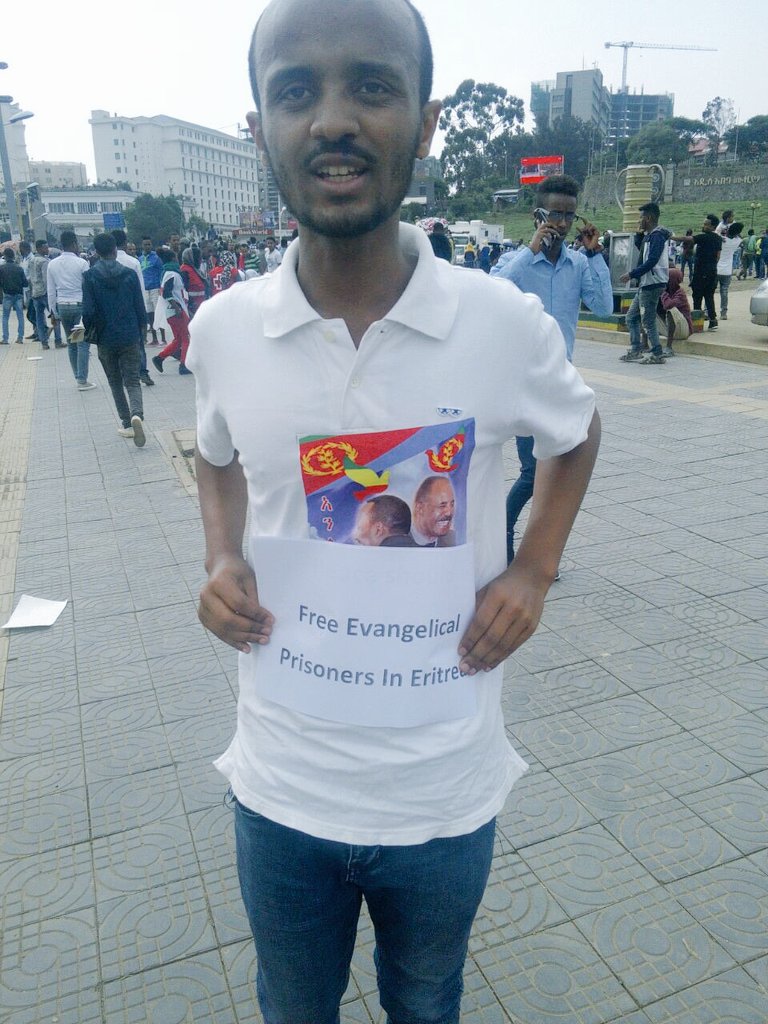 Me trying to impress Isaias in 2018 when he came to visit Addis after 20 years.