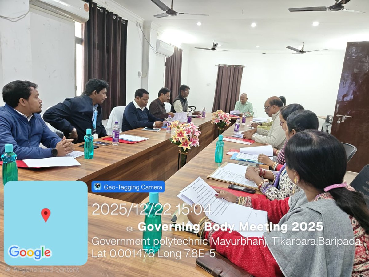 GP_Mayurbhanj's tweet photo. Governing Body Meeting 2025 was successfully held on 22/12/2025 in Government Polytechnic Mayurbhanj, Tikarpada campus. https://t.co/vkasYtZe7d