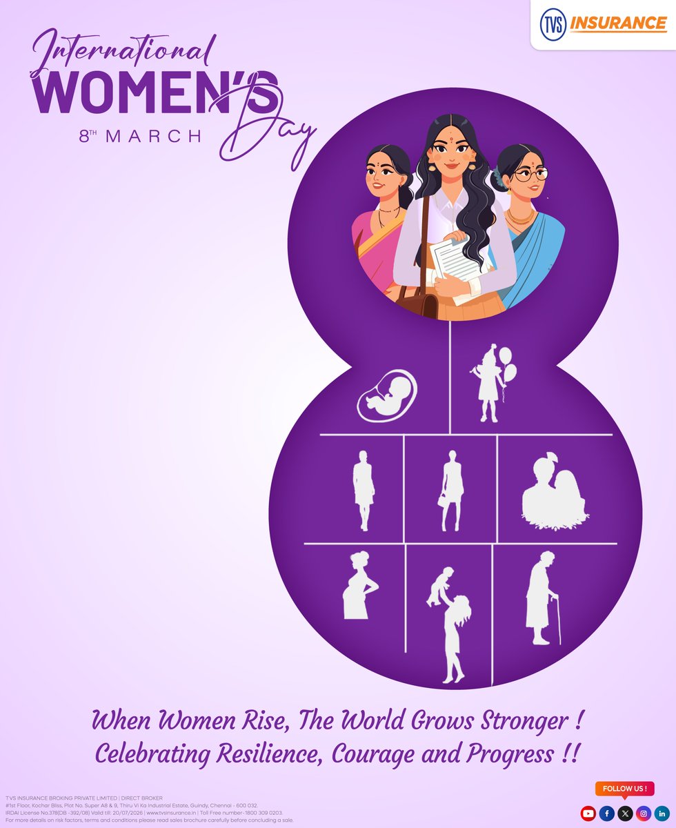 TVS_Insurance's tweet image. TVS Insurance wishes all women a Happy Women’s Day! 💜✨

Celebrating your strength, courage and the inspiration you bring every day.

#TVSInsurance #HappyWomensDay #WomenEmpowerment #WomenStrength #WomenInspire #SecureFuture