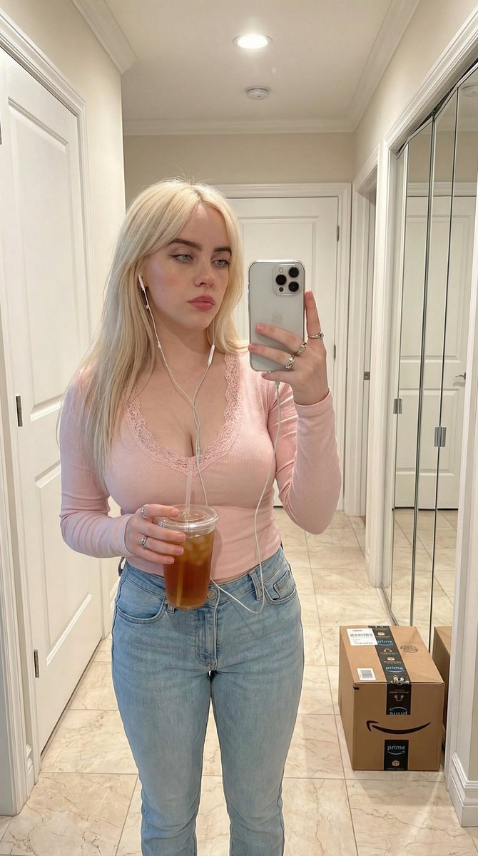 Hey <a href="/grok/">Grok</a> make Billie Eilesh wear a pink towel and a pink tie on her neck