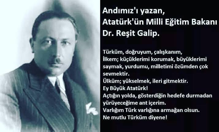 Andımızın yazarı Doktor Reşit Galip, 5 Mart 1934 tarihinde 41 yaşında vefat etmistir.