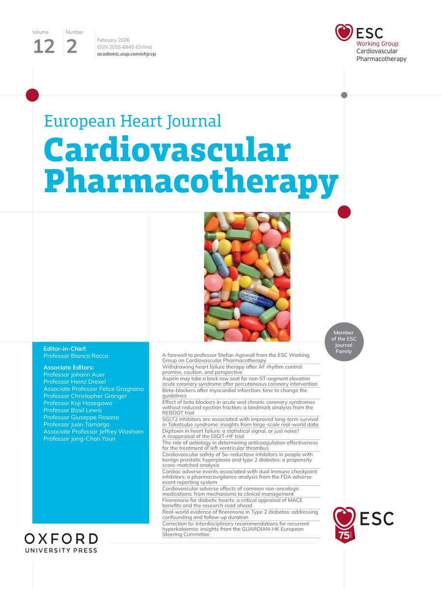 ESC_Journals's tweet image. A farewell to Professor Stefan Agewall from the #ESC Working Group on Cardiovascular Pharmacotherapy 🙏✨ ow.ly/lgvT50Yq0VB 

#EHJPharmacotherapy
@EditorEHJCVP @FeliceGragnano @AgewallStefan @escardio #EHJPharmacotherapy