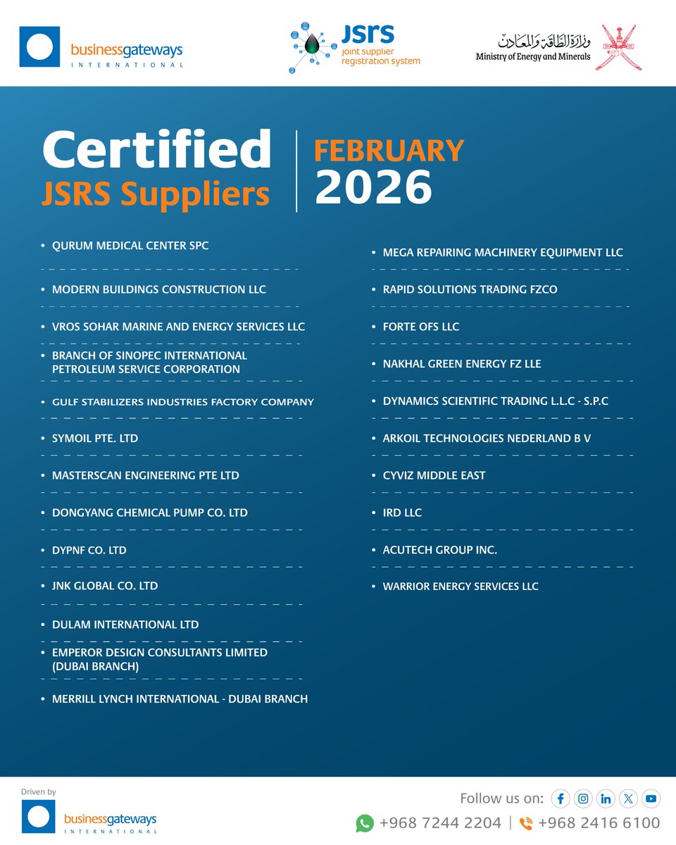 JSRS - Oman's Supplier Sourcing Ecosystem tweet media