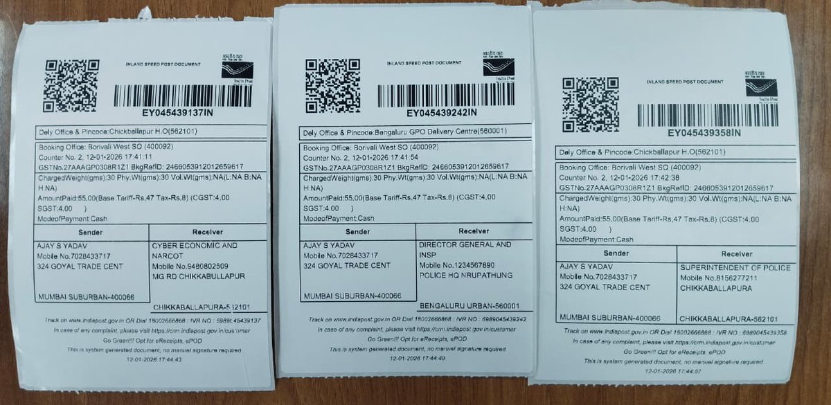 RahulAbvp24's tweet photo. @KarnatakaCops Sir
 Subject: Submission of Evidence Regarding Unlawful Freezing of Bank Account in FIR No. 72/2025
I have sent all the relevant documents and evidence to your office as well as to the concerned police station through Speed Post.
#Chikkaballapurapolice @spcbpura https://t.co/wLsVWfS2Ja