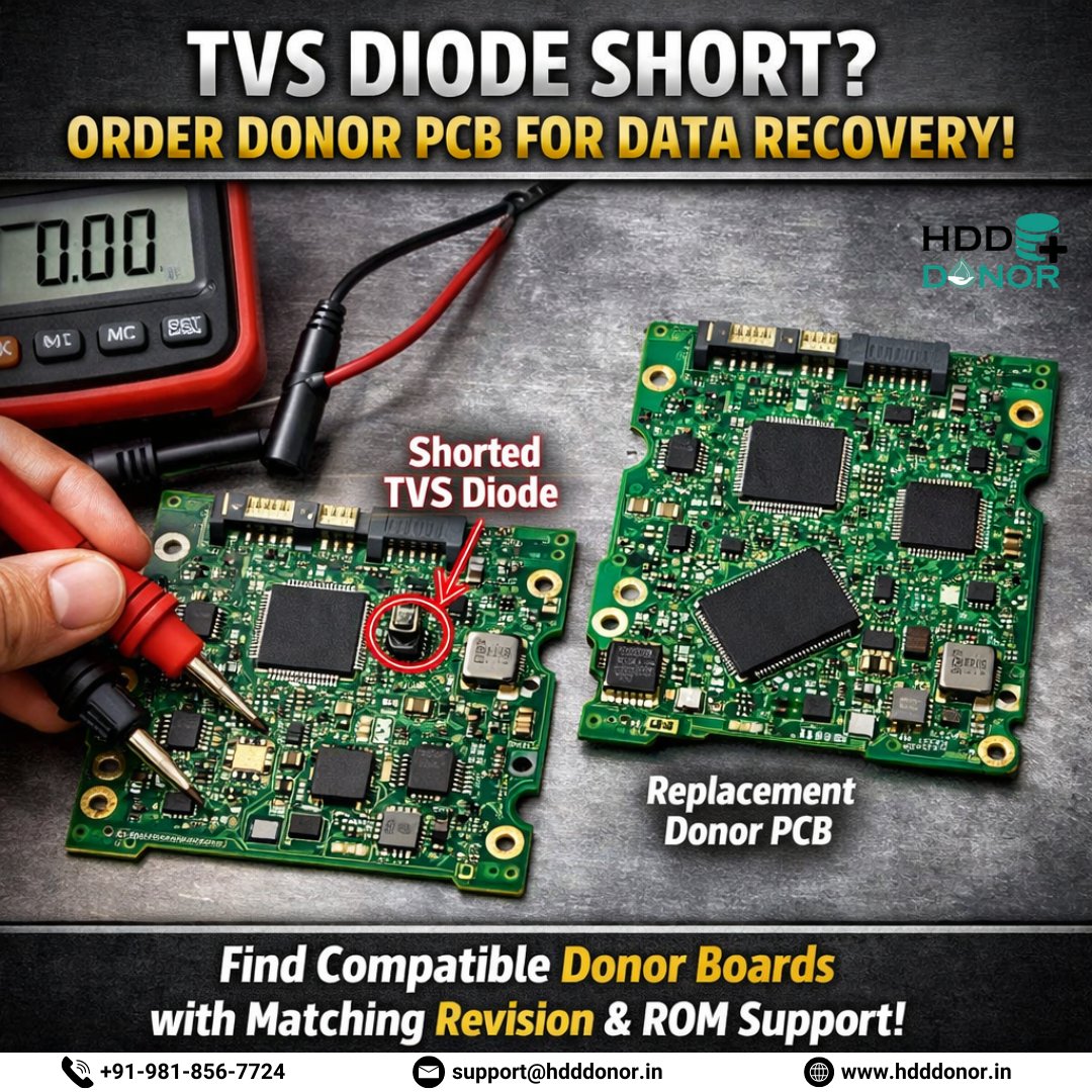 donor_hdd's tweet photo. TVS Diode Short – Compatible Donor PCB Boards

📞 +91-981-856-7724
Buy  Online: https://t.co/6TltI4tKDu

#DonorPCB #PCBReplacement #TVSDiode #BurntPCB #HDDRepair #FirmwareSupport #ROMTransfer #DataRecoveryHardware #HDDDonorIndia #DriveNotPowering #ElectronicsRecovery https://t.co/7qX99OCHFU