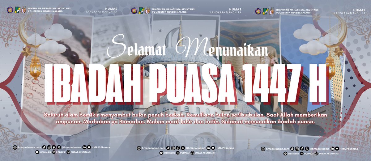 🌙✨[SELAMAT MENUNAIKAN IBADAH PUASA]✨🌙

Marhaban Ya Ramadhan. Bulan suci Ramadhan telah tiba, mari kita gunakan kesempatan ini untuk merenung, memperbaiki diri, dan mendekatkan diri pada Allah. Selamat menjalani ibadah puasa bagi kita semua yang menjalankannya.