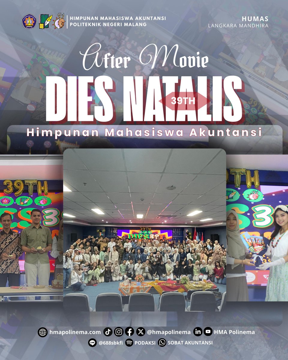 🎥[AFTER MOVIE DIES NATALIS 2025]🎥

Halo Sobat Langkara👋🏻

Masih ingat tidak dengan keseruan acara Dies Natalis HMA 2025 kemarin?

Bagaimana nih kesan dan pesannya setelah menghadiri acara Dies Natalis HMA 2025? Seru banget bukan?🤩

#hmapolinema #kabinetlangkaramandhira