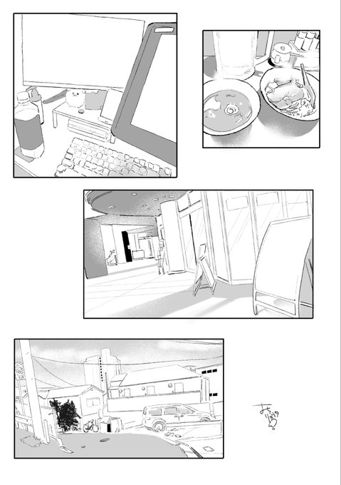 精密すぎないゆる〜い線で背景描けるようになりたいと思って練習 