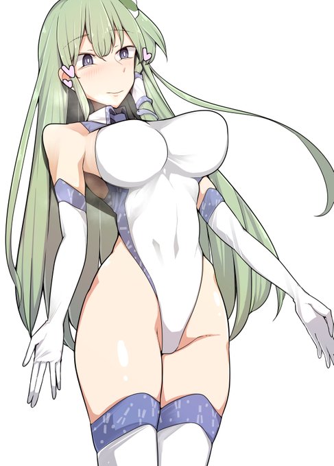 競泳水着ニーハイロンググローブ早苗 