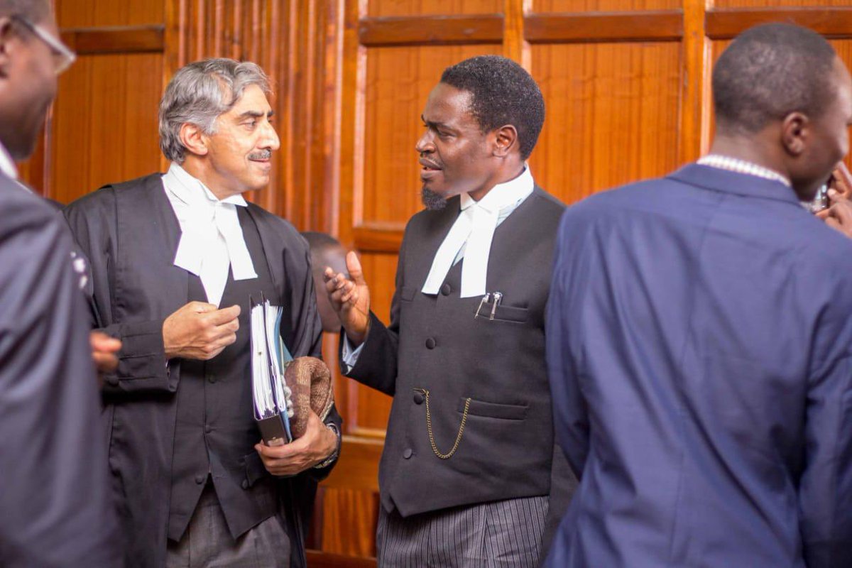 NelsonHavi's tweet photo. No one beats me in Court sartorial elegance. In fact I wore the Queen’s Counsel tunic ten years ago before ever dreaming of becoming SC, and when the likes of James Ochieng Oduol SC were buying shirts, bibs and sisal wigs from R J Stevens Kenyatta Avenue, Nairobi. Yesterday, I just wanted to pass a message that we can successfully resist the dress code if need be. I will continue appearing in my English white shirts, plastic white collar, and pinstriped Aristocratic suits or tunics from Stanley Ley, Fleet Street, Temple, London. James, Okinyala!
