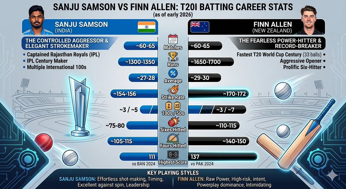 paternott's tweet photo. SANJU SAMSON VS FINN ALLEN: Head to Head #T20WorldCup2026final https://t.co/srWNlvhQTg