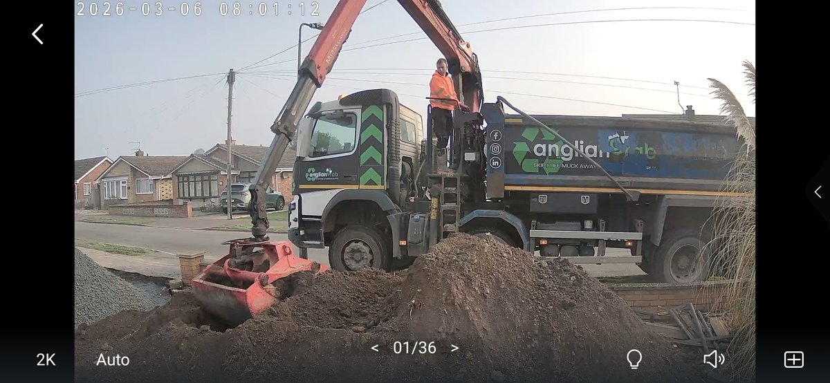 john_lanzone's tweet photo. Just been sent these pictures on how the driveway is getting on...I  can only imagine how good the bloke in the grabber lorry is with the arcade grabber machines.....Anyway back home next week 👍 https://t.co/AZfM9HiahJ