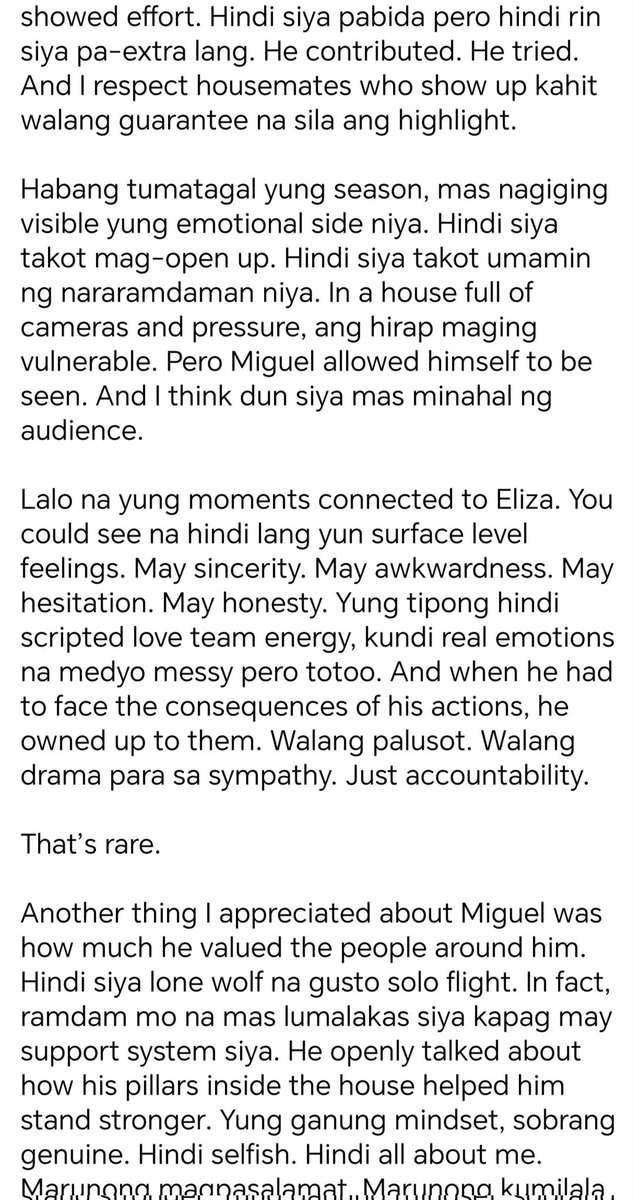 notyourrhys's tweet photo. Saw this sa blue app. I don't know if andito si OP sa X or may nakapagpost na nito, but this is very accurate and worth the read.

Perfect explanation as up to why Miguel Vergara is worth to stan and why he's always be a Big Winner to me.

Miguel Vergara | #MiguelVergara https://t.co/MGiEnl50Qj