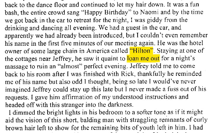 Richard "Rick" Hilton is among the men whom Jeffrey Epstein "loaned" out Virginia Giuffre. Rick is the father of Paris and Nicky Hilton. Nicky married James Rothschild - a member of the Rothschild banking family.
Sources: Virginia's memoir &amp; my book 'Gerald Ford | MK-Ultra'