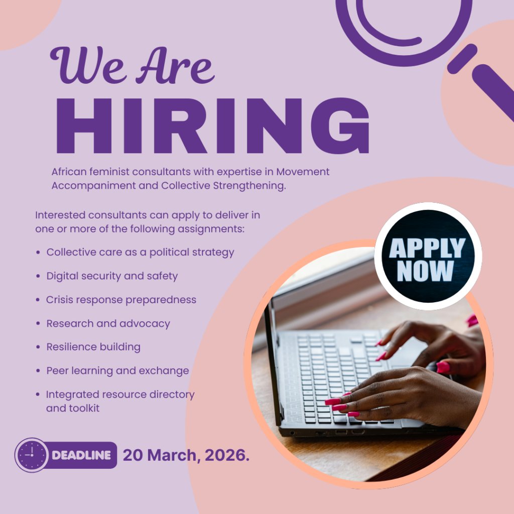 Lawyerin4Africa's tweet photo. Call for African feminist consultants to support movement accompaniment and strengthening
Deadline: March 20
https://t.co/TLPNFxhvTI https://t.co/pFwWRkMmtQ
