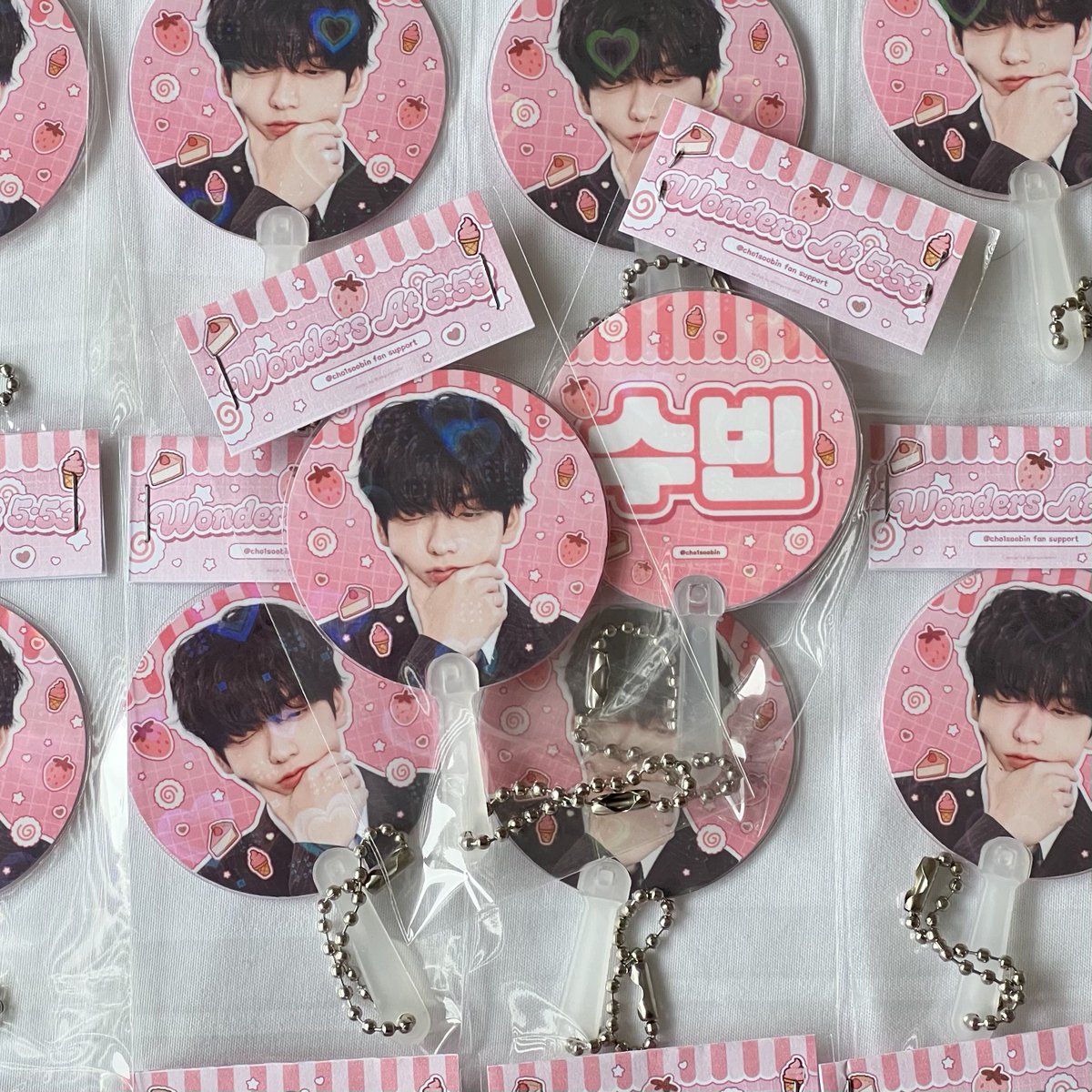 cho1soobin's tweet photo. freebies are ready :3 come say hi tomorrow! 💓 https://t.co/ndc2l0x6Kc