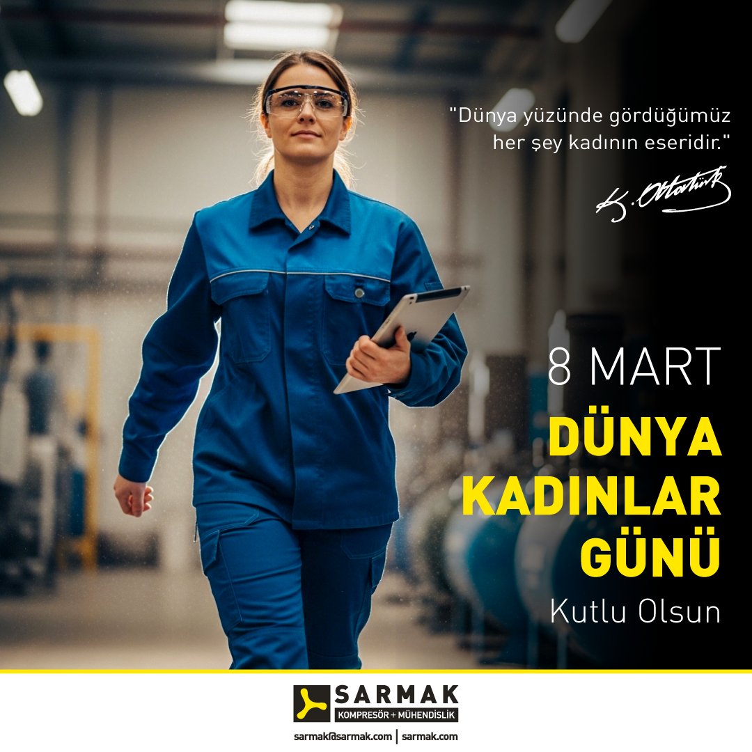 8 Mart Dünya Kadınlar Günü Kutlu Olsun.

#sarmakkompresör #8martdünyakadınlargünü