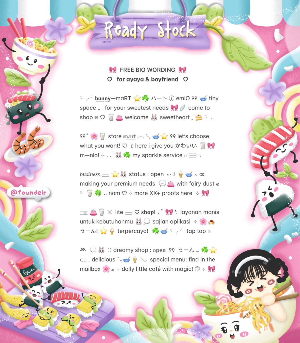 ୨୧ ˖  ݁ ៸ 🥛 help retweet?  tysm!  ♡︭  

₊☘️🎀 𖠗 dalam rangka mengapresiasi dua pasangan manis <a href="/mcedical/">Ayaya ! 🌸</a> &amp; her bf . . 🥣🍨 10 free bio wording ⊂⊃ 🌸 yang bisa kamu claim ꒰ by reply ꒱ 🐰💭ミ scroll for rules! ⑅ ⭐️ 𓈒 𓐍 

📅  END : 9 Mar 2026 

. . #zonauang 👛🥛 ៶៲៸