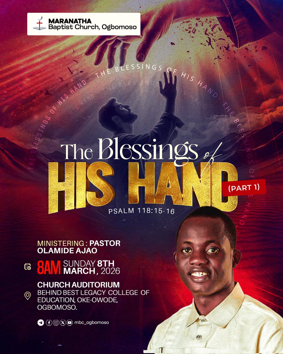 God is set to unleash the BLESSINGS of His Hand into our lives

Join us for the next 4 Sundays. It's going to be a life transforming experience in an atmosphere of prayers &amp; encounters.

Come with your friends