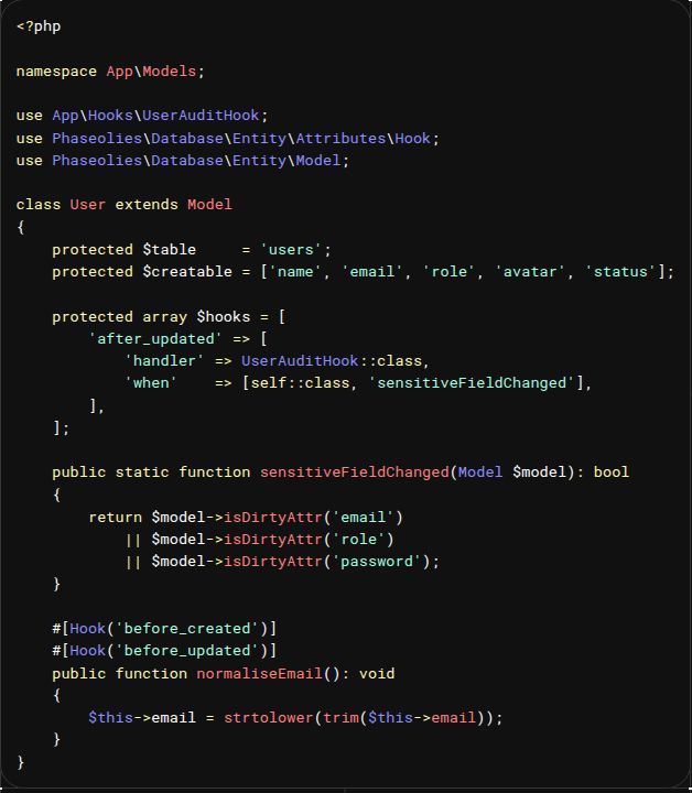 dopparframework's tweet photo. Unlock the full power of Doppar Model Hooks with just a few lines of clean, expressive code.
#docs https://t.co/ZqHpatiBpv
#doppar #hooks #phpframework https://t.co/YzVHdAdFqx