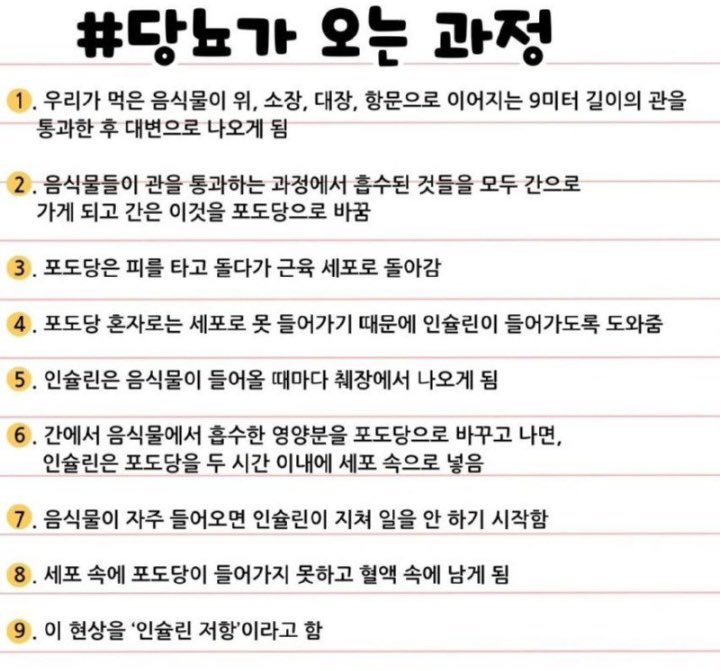 King_James_Kim's tweet photo. 가난한 병이라 불리는
당뇨가 오는 과정 https://t.co/jKnA2LrOgV